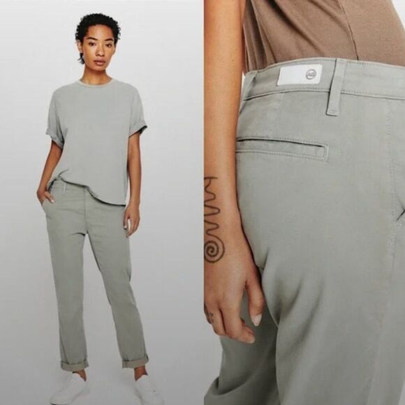 New AG Caden Lightweight Sateen Relaxed Tailored Trouser in Rooftop Garden sz 31 - Picture 1 of 16